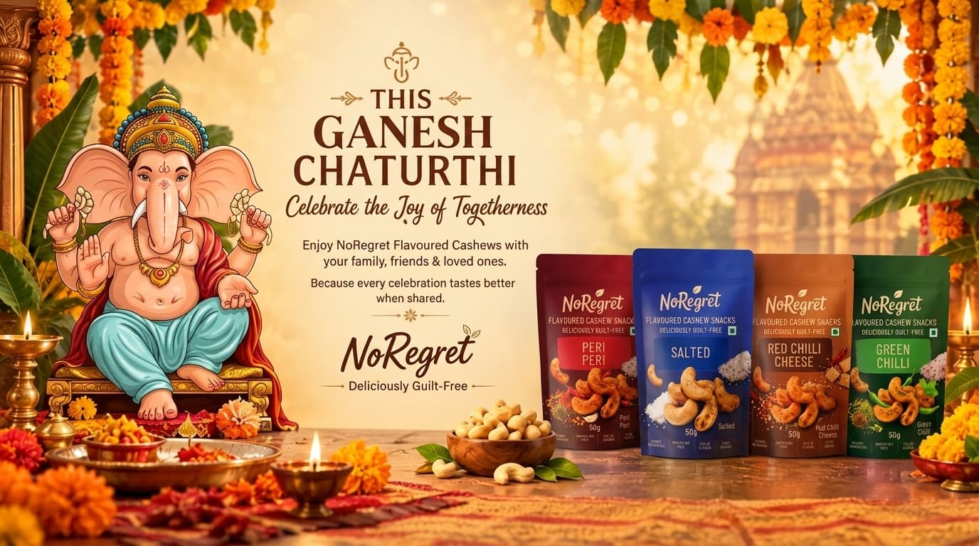 NoRegret Ganesh Chaturthi Celebration - Deliciously Guilt-Free Flavoured Cashews