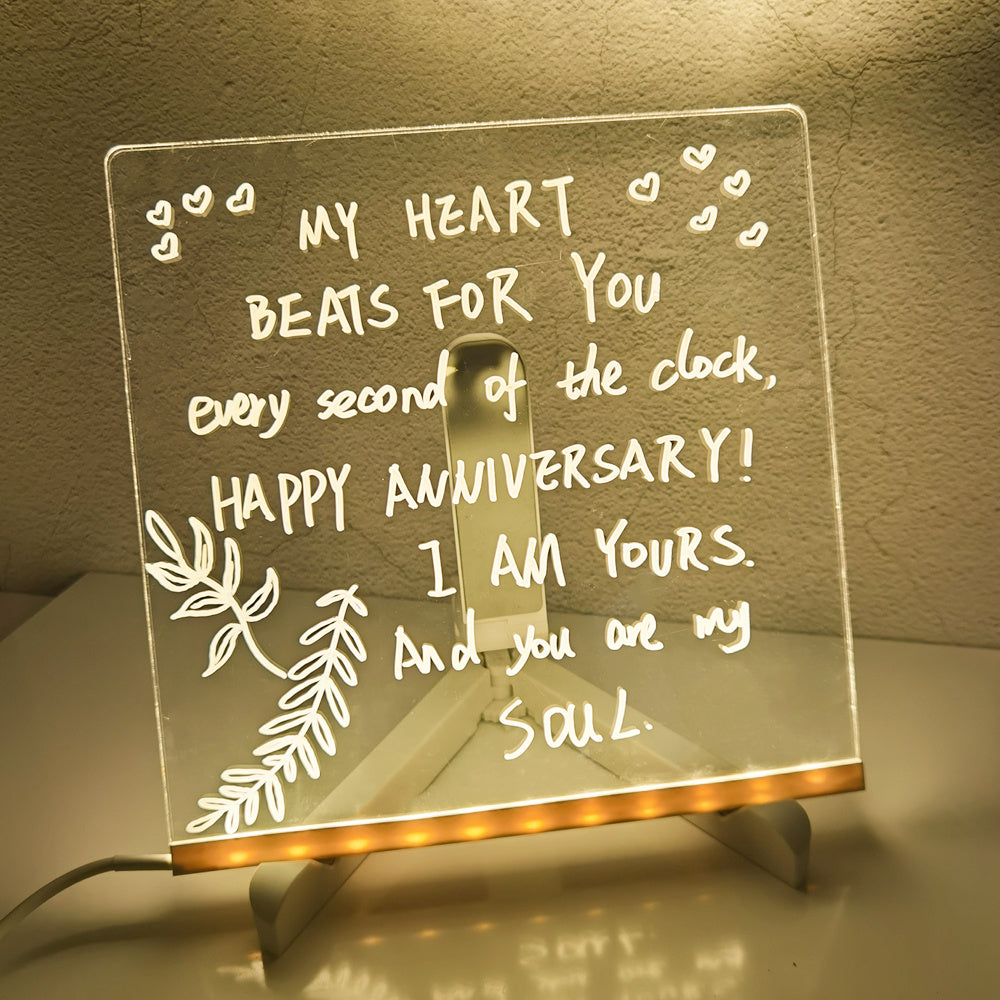 "Customizable Acrylic LED Note Board Lamp with USB Power and 7 Color Pens – Perfect for Creative Messaging and Daily Reminders"